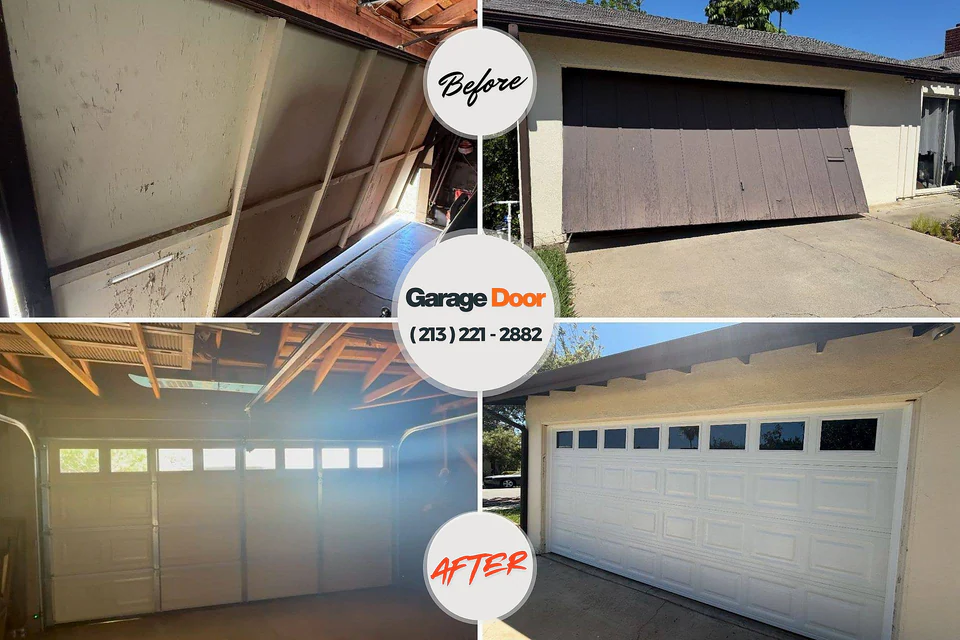 Before and after: garage door repair Jamestown, TN